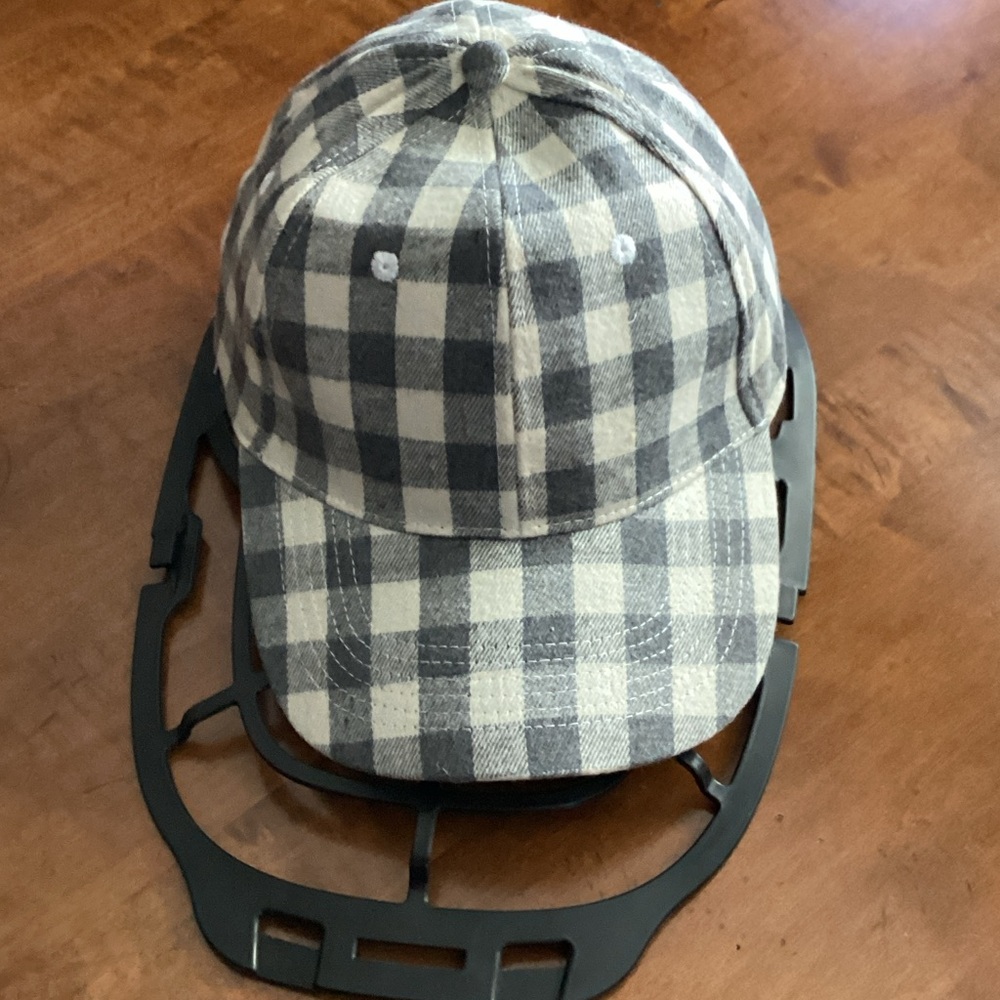 Gray and White Checkered Cap